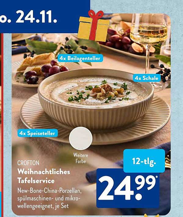 CROFTON Weihnachtsliches Tafelservice 12-tlg.