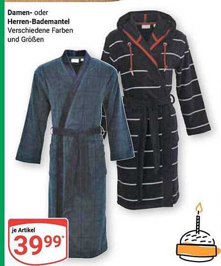 Damen- oder Herren-Bademantel - Verschiedene Farben und Größen