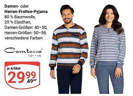 Damen- oder Herren-Frottee-Pyjama