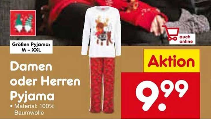 Damen oder Herren Pyjama