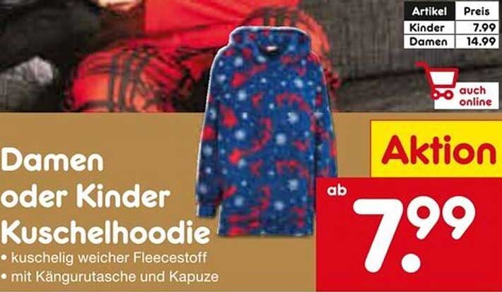 Damen oder Kinder Kuschelhoodie
