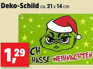 Deko-Schild "Ich hasse Weihnachten"
