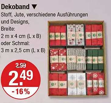 Dekoband aus Jute in verschiedenen Ausführungen und Designs