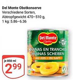 Del Monte Obstkonserve - Ananas in Tranches