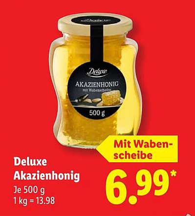 Deluxe Akazienhonig mit Wabenstücken 500 g