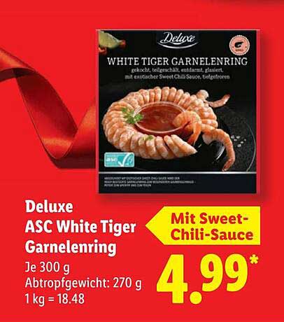 Deluxe ASC White Tiger Garnelenring mit Sweet-Chili-Sauce