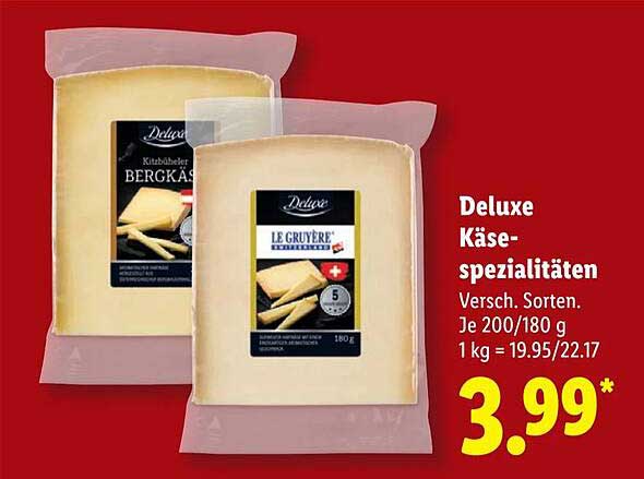 Deluxe Käse-Spezialitäten - Verschiedene Sorten