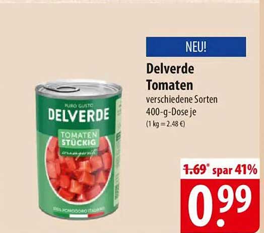 Delverde Tomaten verschiedene Sorten 400-g-Dose