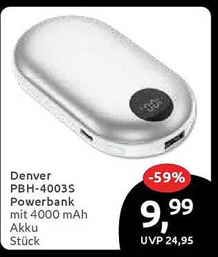 Denver PBH-4003 Powerbank mit 4000 mAh