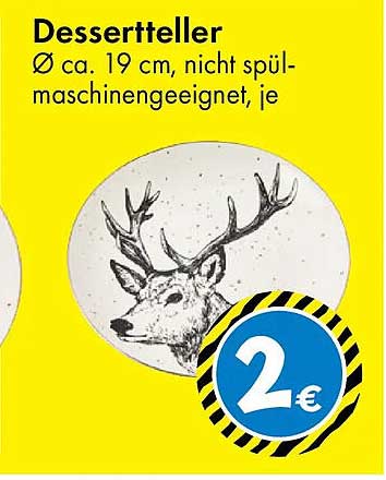 Dessertteller Ø ca. 19 cm, nicht spülmaschinengeeignet, je