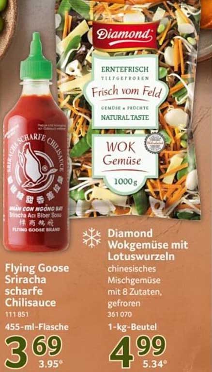 Diamond Wokgemüse mit Lotuswurzeln, 1-kg-Beutel