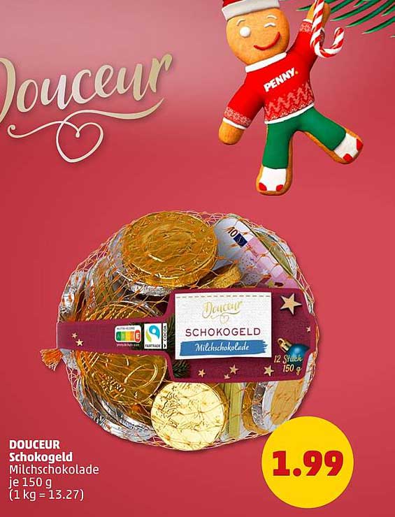 DOUCEUR Schokogeld Milchschokolade 150 g