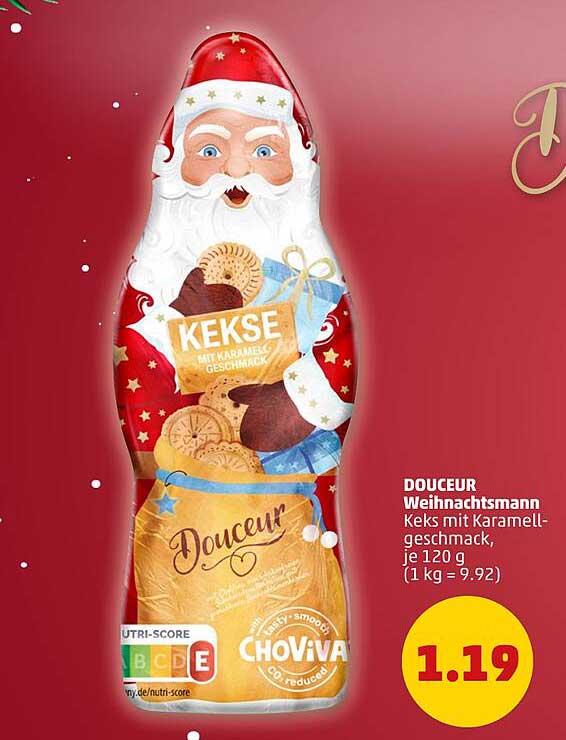 DOUCEUR Weihnachtsmann Keks mit Karamellgeschmack, je 120 g