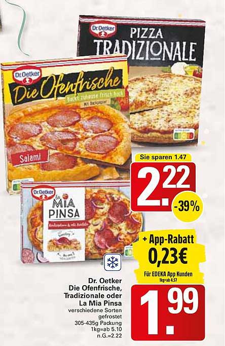 Dr. Oetker Die Ofenfrische, Tradizionale oder La Mia Pinsa - verschiedene Sorten