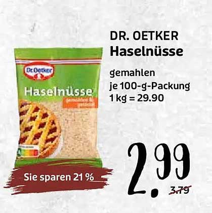 DR. OETKER Haselnüsse gemahlen 100-g-Packung