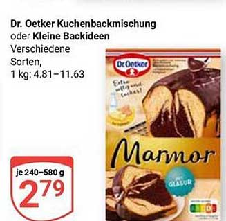 Dr. Oetker Kuchenbackmischung oder Kleine Backideen – Verschiedene Sorten