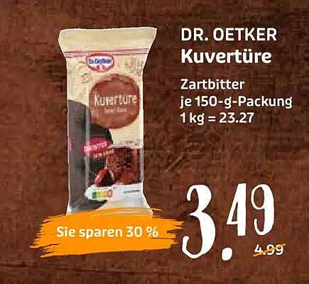 DR. OETKER Kuvertüre Zartbitter 150-g-Packung