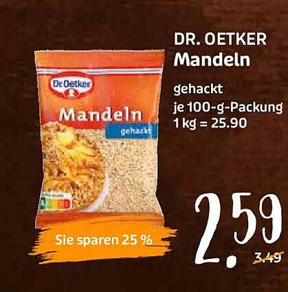 DR. OETKER Mandeln gehackt - 100-g-Packung