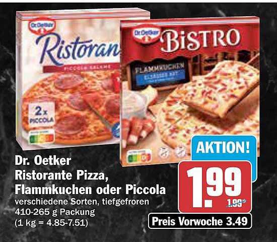 Dr. Oetker Ristorante Pizza, Flammkuchen oder Piccola