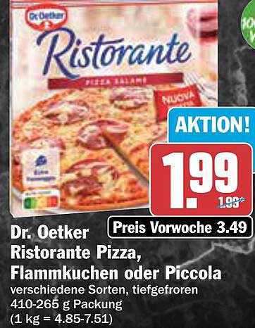 Dr. Oetker Ristorante Pizza, Flammkuchen oder Piccola