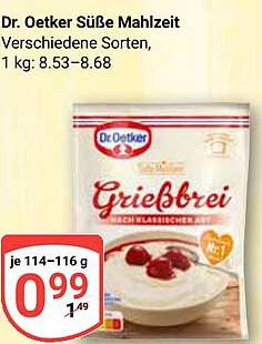 Dr. Oetker Süße Mahlzeit Grießbrei