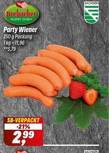 Drehacher Party Wiener 250 g