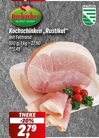 Drehbacher Kochschinken „Rustikal“ mit Fettrand