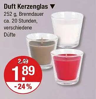 Duft Kerzenglas 252 g, Brenndauer ca. 20 Stunden, verschiedene Düfte