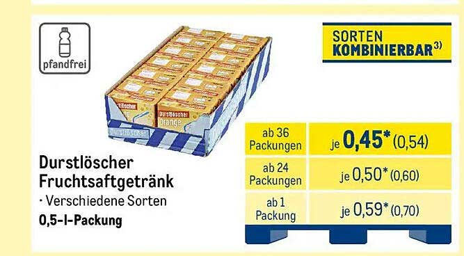 Durstlöscher Fruchtsaftgetränk 0,5-I-Packung - Verschiedene Sorten