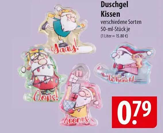 Duschgel Kissen verschiedene Sorten 50-ml-Stück je