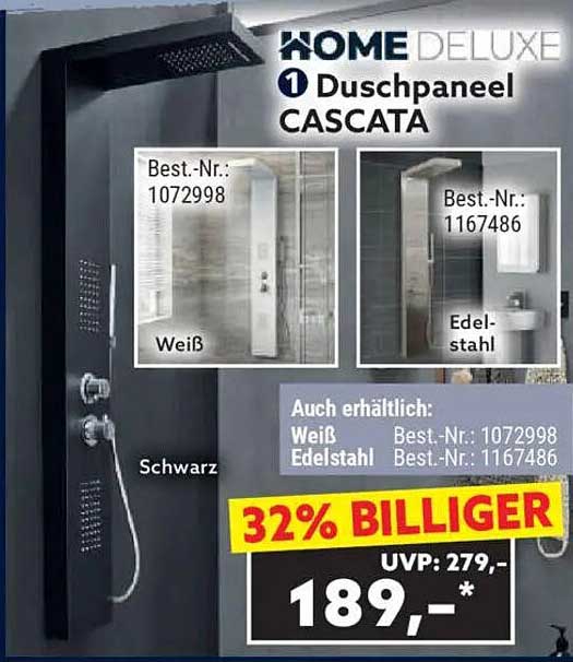 Duschpaneel CASCATA von HOME DELUXE - Jetzt im Angebot!