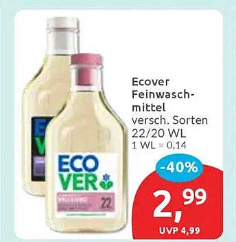 Ecover Feinwaschmittel 22/20 WL - Jetzt 40 % sparen!