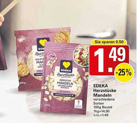 EDEKA Herzstücke Mandeln - Verschiedene Sorten
