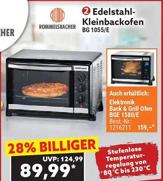 Edelstahl-Kleinbackofen BG 1055/E von Rommelsbacher