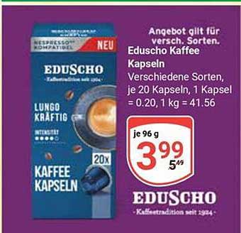 Eduscho Kaffee Kapseln – Verschiedene Sorten