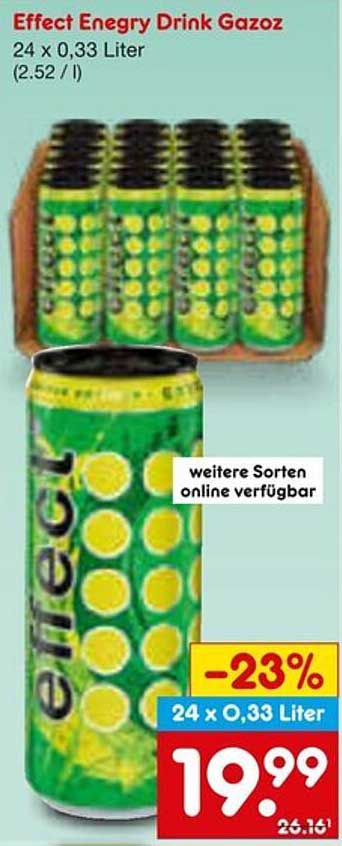 Effect Energy Drink Gazoz 24 x 0,33 Liter