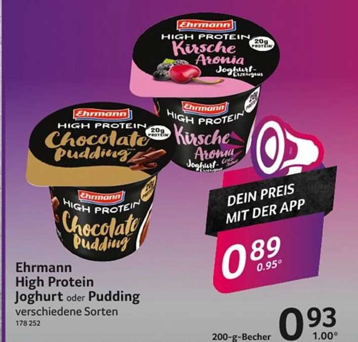 Ehrmann High Protein Joghurt oder Pudding – verschiedene Sorten