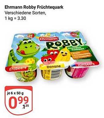 Ehrmann Robby Früchtetquark 6 x 50 g - verschiedene Sorten