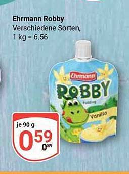 Ehrmann Robby Pudding, verschiedene Sorten, je 90 g für 0,59 €
