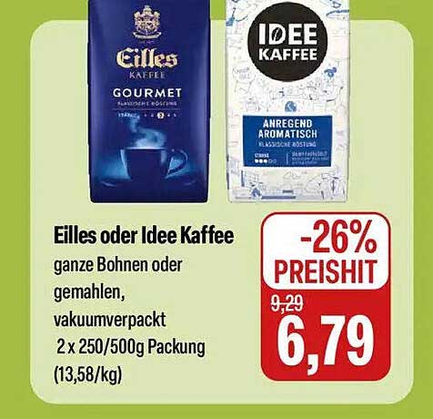 Eilles oder Idee Kaffee - 2 x 250/500g Packung