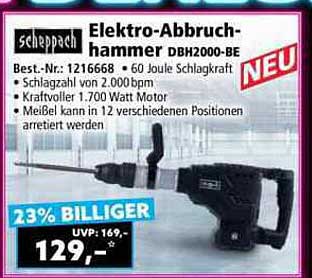 Elektro-Abbruchhammer DBH2000-BE von Scheppach