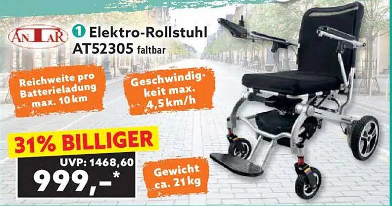 Elektro-Rollstuhl AT52305 faltbar