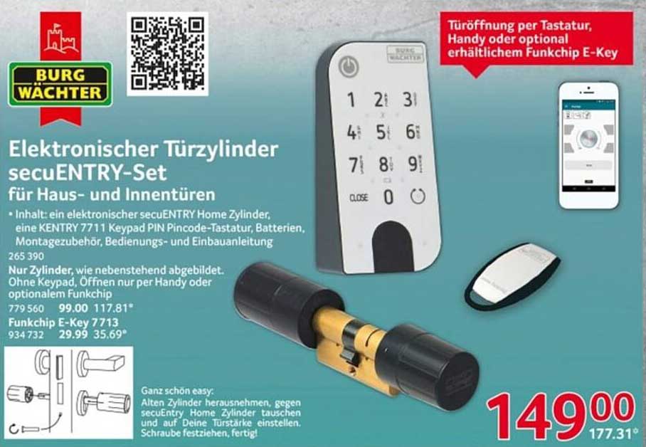 Elektronischer Türzylinder secuENTRY-Set für Haus- und Innentüren