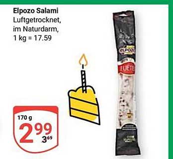 Elpozo Salami Luftgetrocknet, im Naturdarm