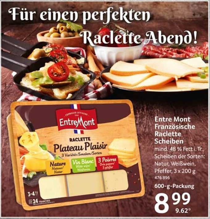 Entre Mont Französische Raclette Scheiben