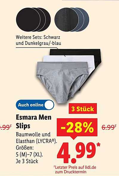 Esmara Men Slips 3 Stück - Jetzt im Lidl-Prospekt