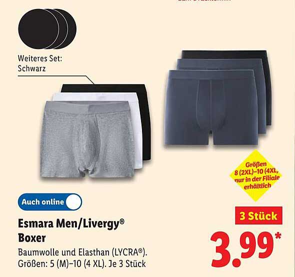 Esmara Men/Livergy® Boxer (3 Stück)