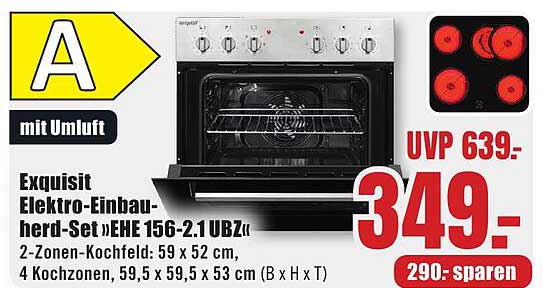 Exquisit Elektro-Einbauherd-Set »EHE 156-2.1 UBZ«