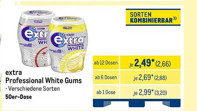 extra Professional White Gums - Verschiedene Sorten