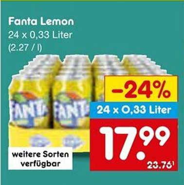 Fanta Lemon 24 x 0,33 Liter